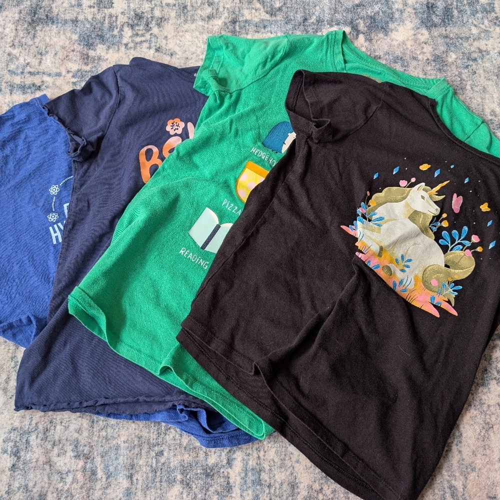 Bundle Of 4 Girl's T-shirts Size 10-12 Carter's Old Navy Cat & Jack Princess Awe
